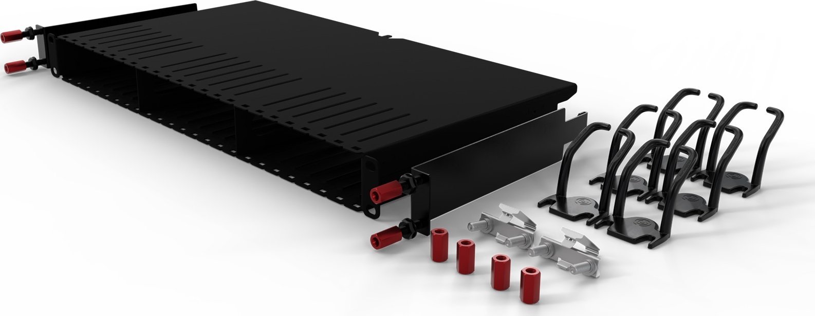 Kornizë rack PATCHBOX One Frame, për 19", 24 kaseta kabllosh, e zezë