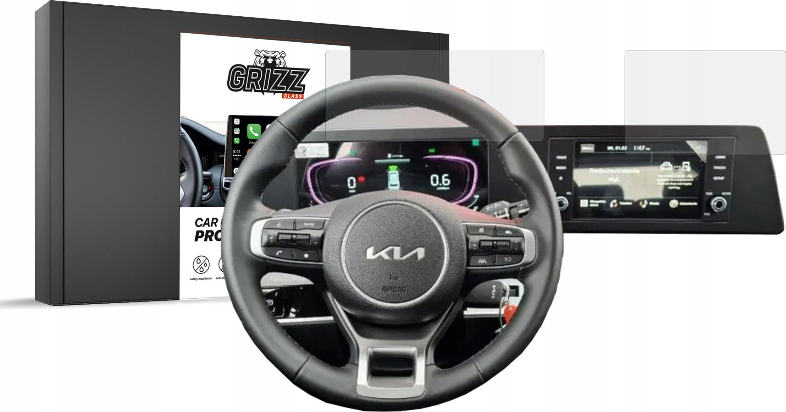 Film mbrojtës ekran GRIZZ MatteScreen për Kia Sportage 5 M 2021–2024, anti-gishtërinj, matte, transparent