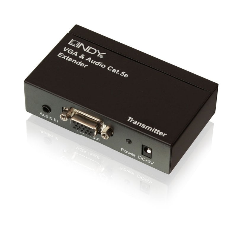 Zgjatues VGA me audio Lindy 300m Cat.6, me njësi transmetuese dhe marrëse, metalik