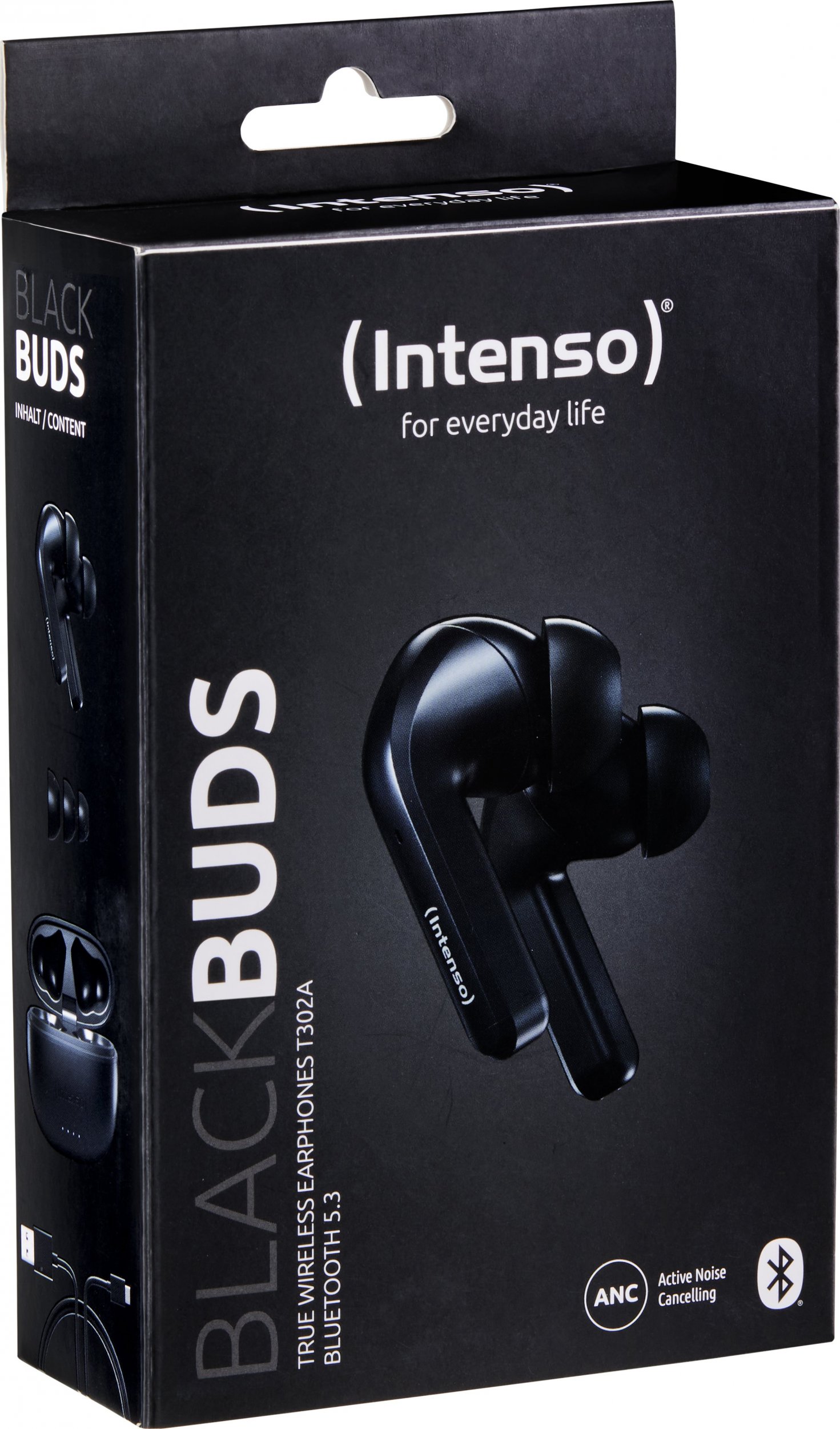 Kufje wireless Intenso Buds T300A, True Wireless Stereo, Bluetooth, të zeza