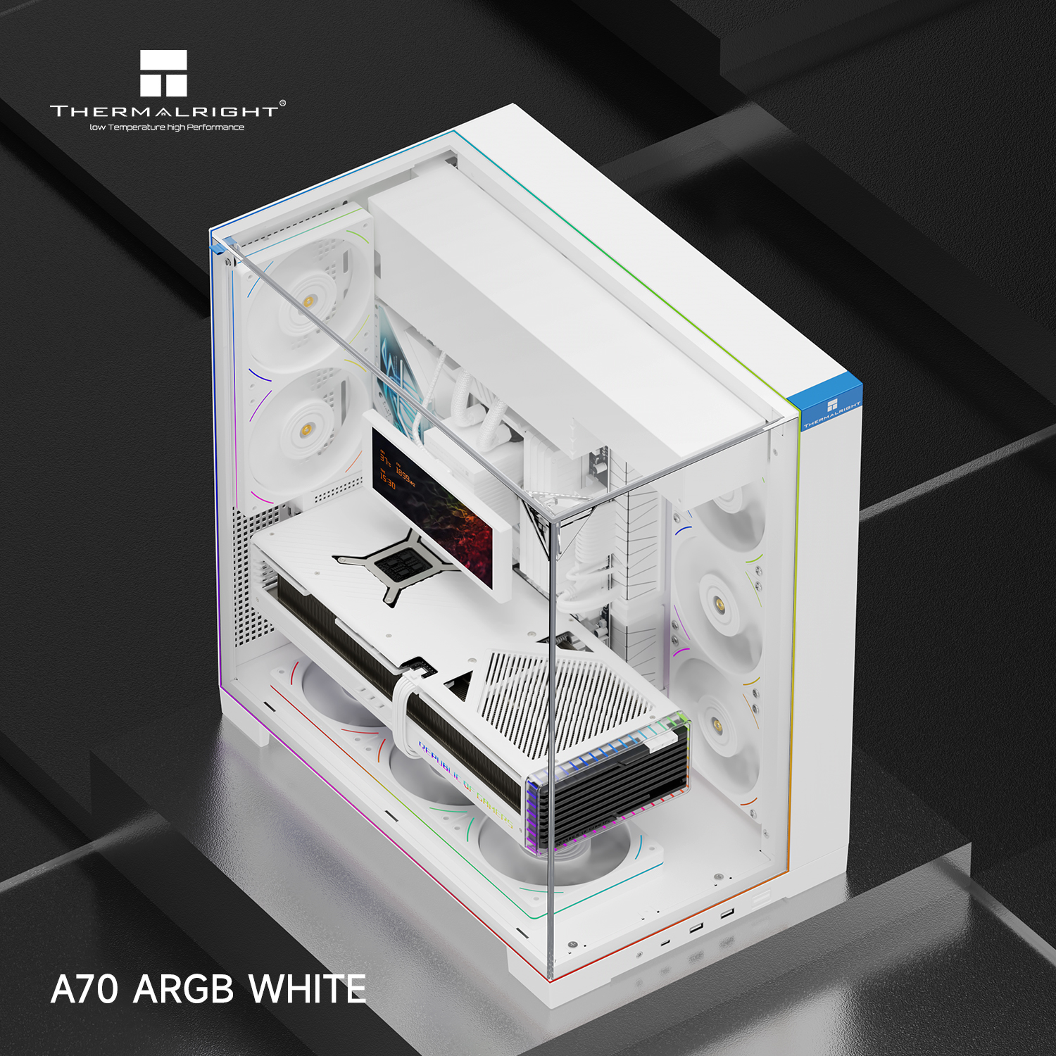 Kasë Thermalright A70 Argb FanUB, e bardhë