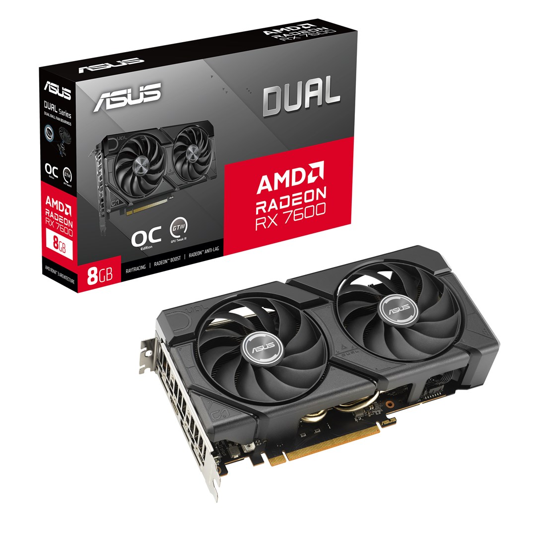 Kartelë grafike ASUS Dual -RX7600-O8G-EVO AMD Radeon RX 7600 8 GB GDDR6