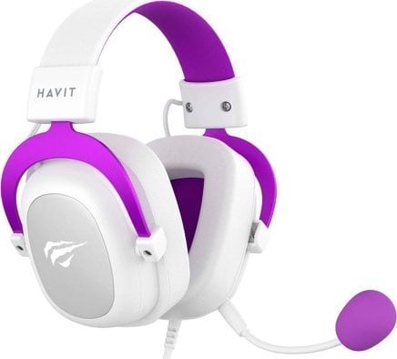 Kufje gaming Havit H2002d, stereo, me mikrofon, të bardha vjollcë