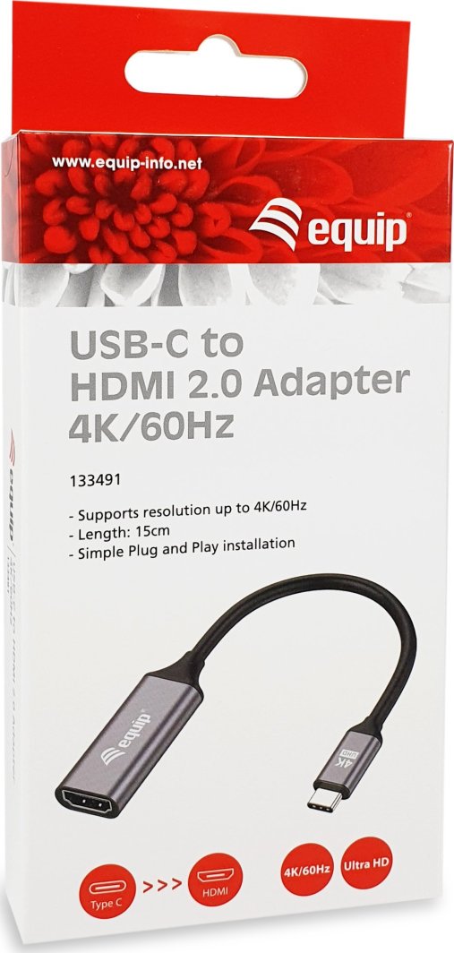 Adapter USB C në HDMI Equip, 4K 60Hz, i bardhë