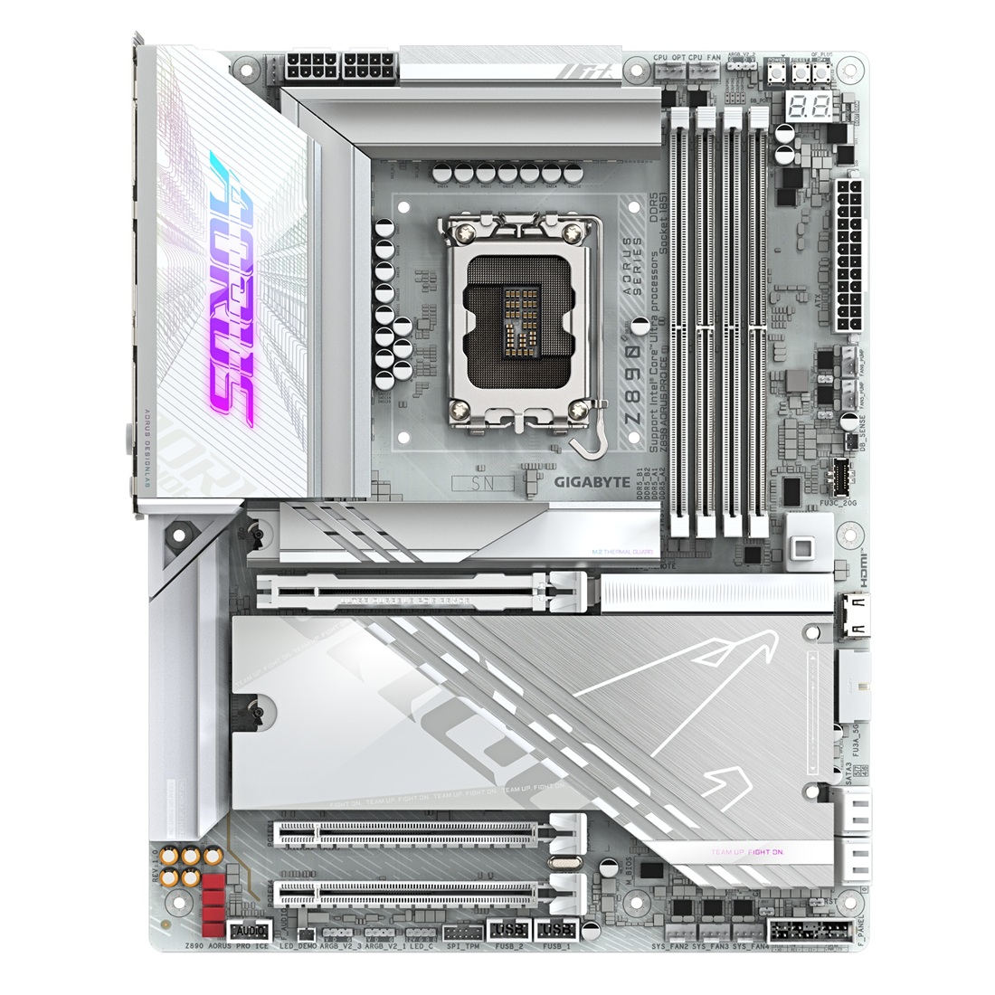 Pllakë amë Gigabyte Z890 AORUS PRO ICE, ATX, LGA 1851, DDR5 9500MHz, Wi-Fi 7, e bardhë