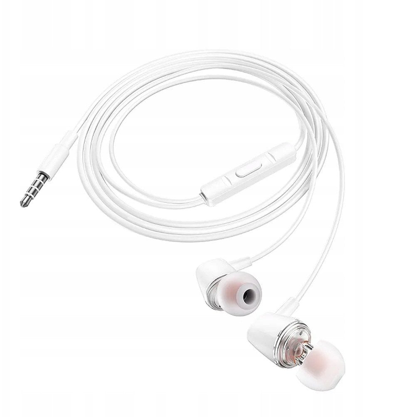 Kufje me kabllo Hoco M107, in ear, jack 3.5 mm, të bardha