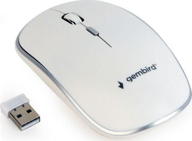 Maus Gembird MUSW-4B-01-W, wireless, USB, i bardhë