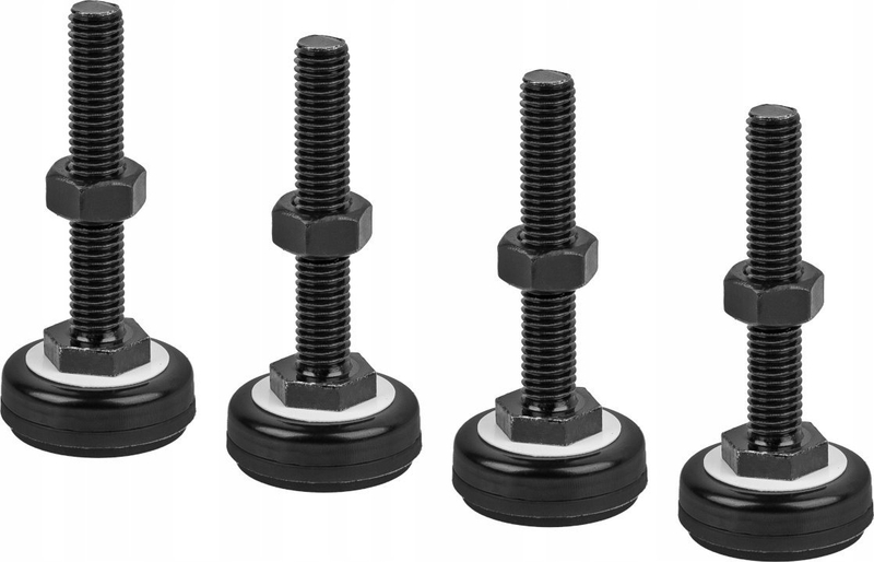 Këmbë rregulluese Lanberg AK-1602-B, M10, set 4 copë, të zeza