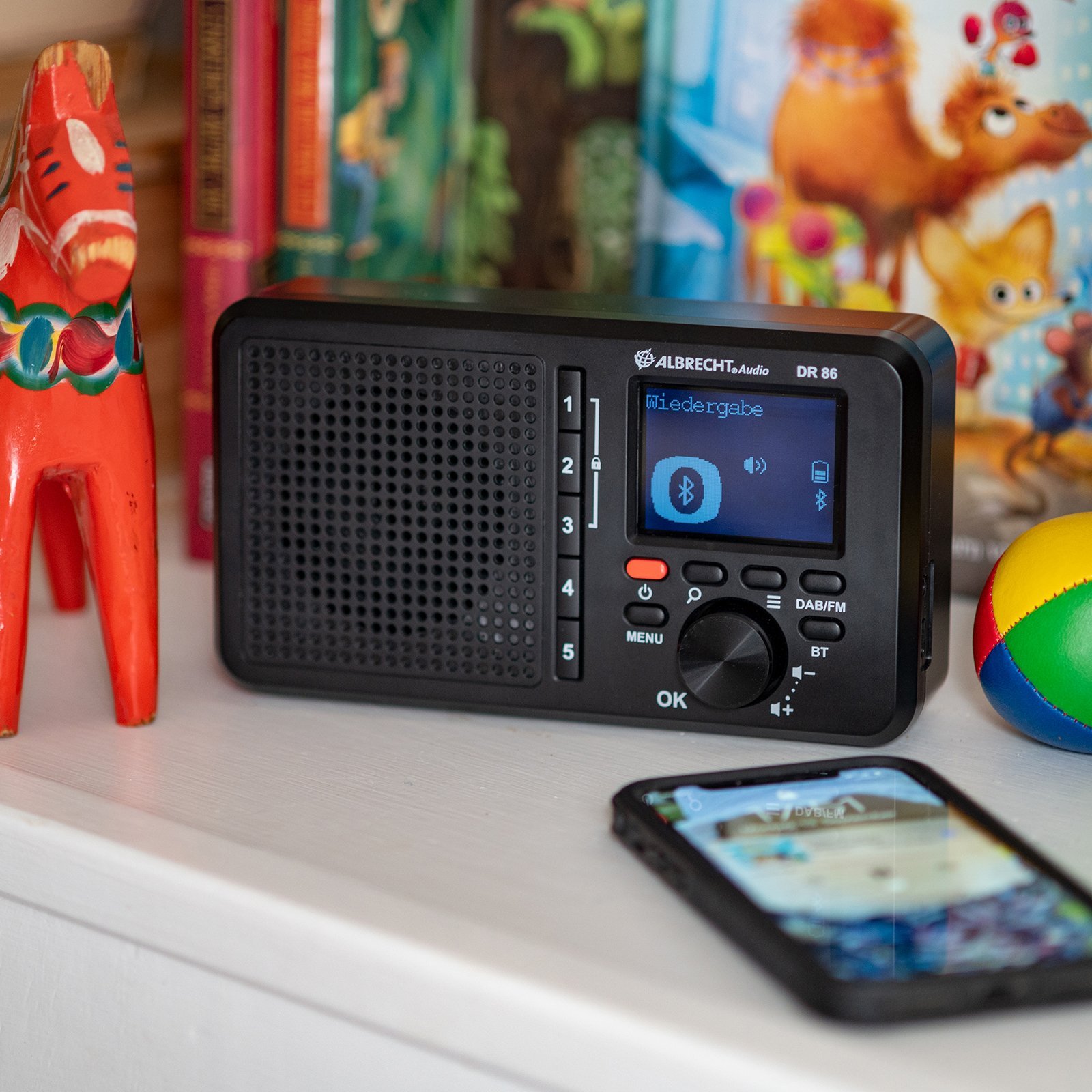 Radio digjitale Albrecht DR 86 Senior, DAB+ FM, ekran 2.4", e zezë