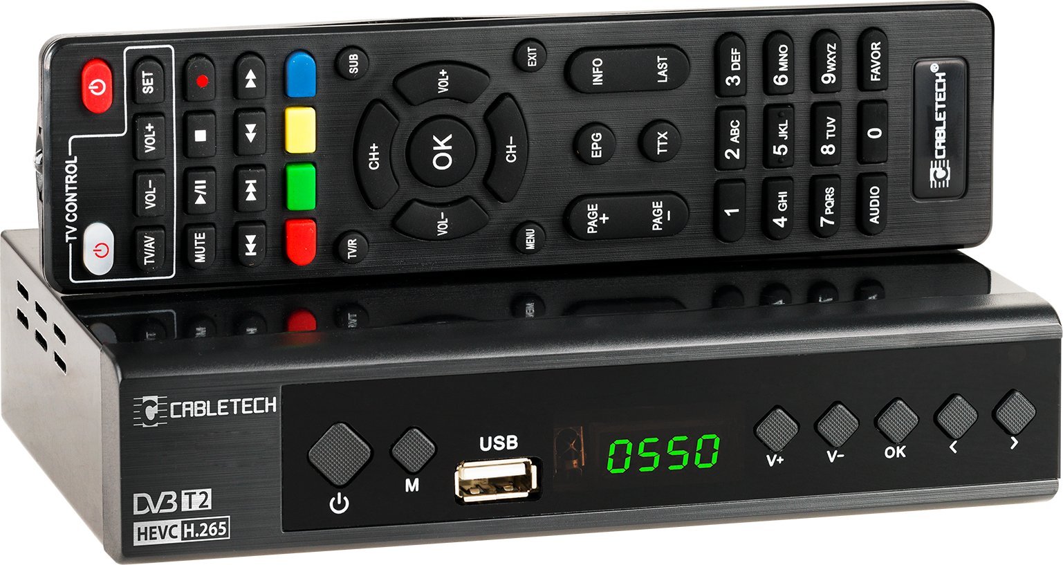 Tuner DVB-T2 DVB-C Cabletech URZ0336C, HEVC H.265, Full HD, i zi