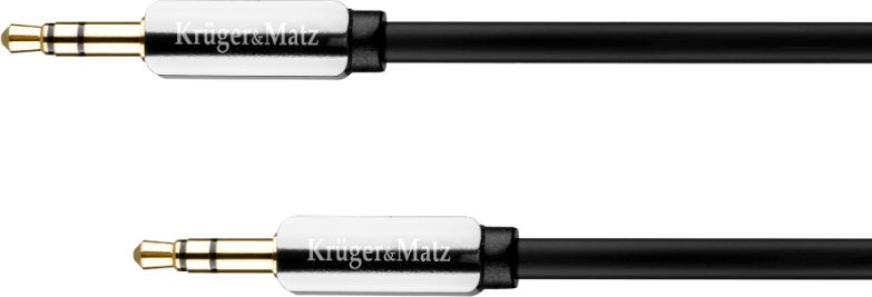 Kabllo audio Kruger&Matz KM0313, Jack 3.5mm në Jack 3.5mm, 1.8m, argjendi