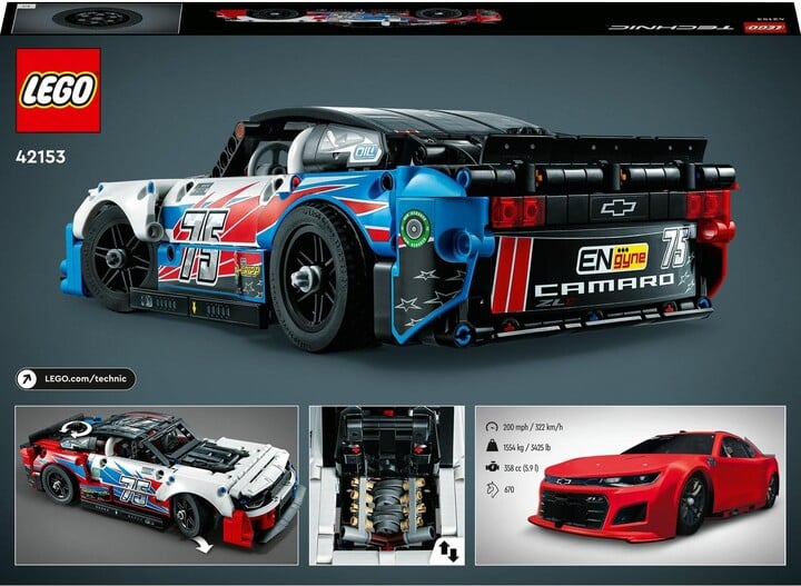 Set LEGO® Technic 42153 NASCAR® Next Gen Chevrolet Camaro ZL1, 672 pjesë