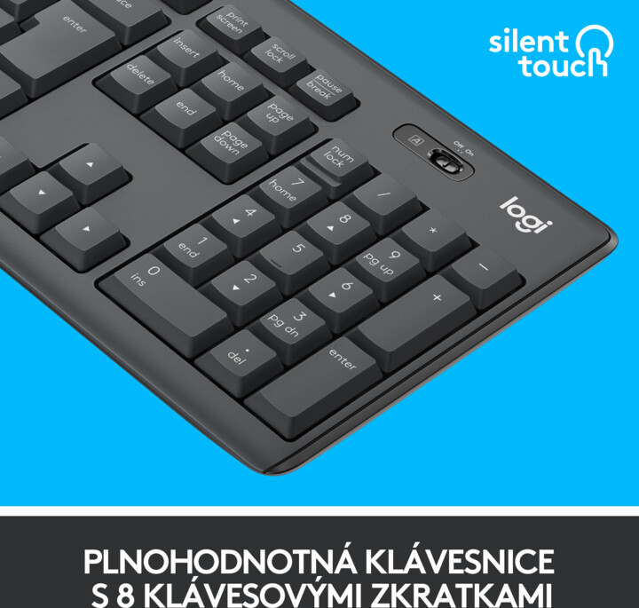 Тастатура и глушец Logitech MK295 Silent, графит