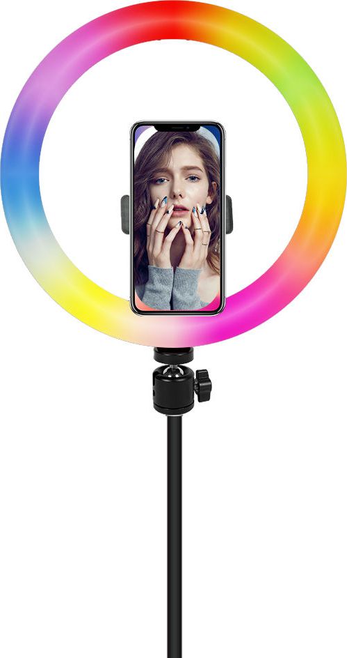 Rringë drite LED Mozos MLM-RING-RGB, 20W, RGBW, 1700mm, e zezë