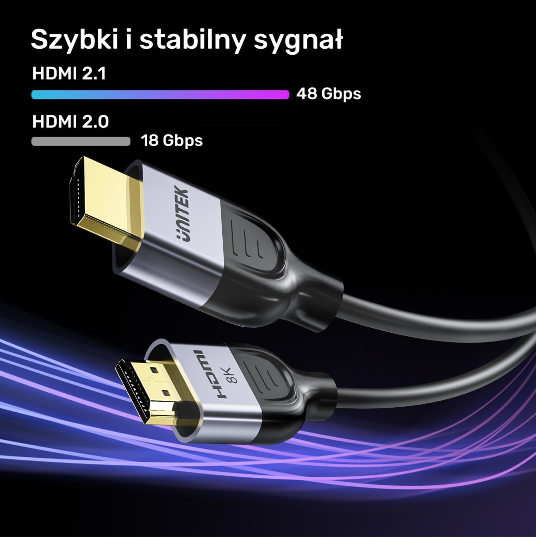 Kabllo HDMI Unitek 2.1, 1.5m, 8K 60Hz, e zezë