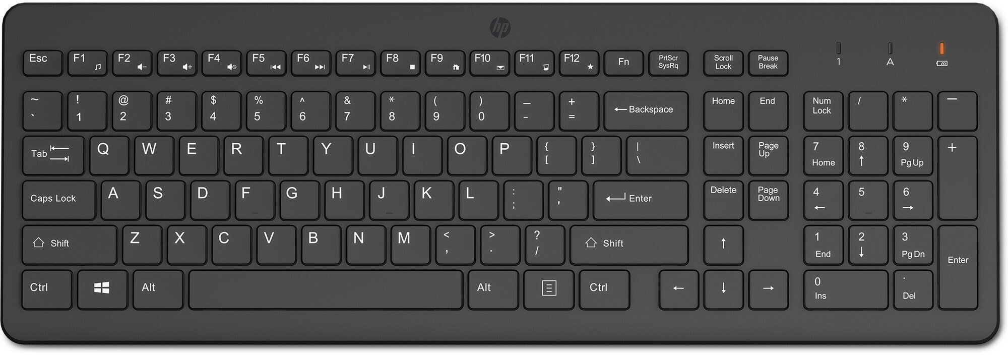 Tastierë wireless HP 220, 2.4 GHz, gjermane, e zezë