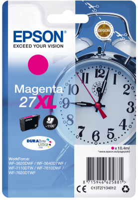 Ngjyrë Epson Singlepack 27XL DURABrite Ultra Ink, magenta