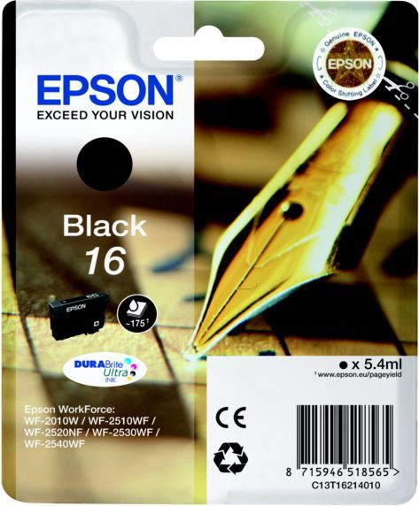 Ngjyrë për printer Epson Ink C13T16214022, T162140, e zezë