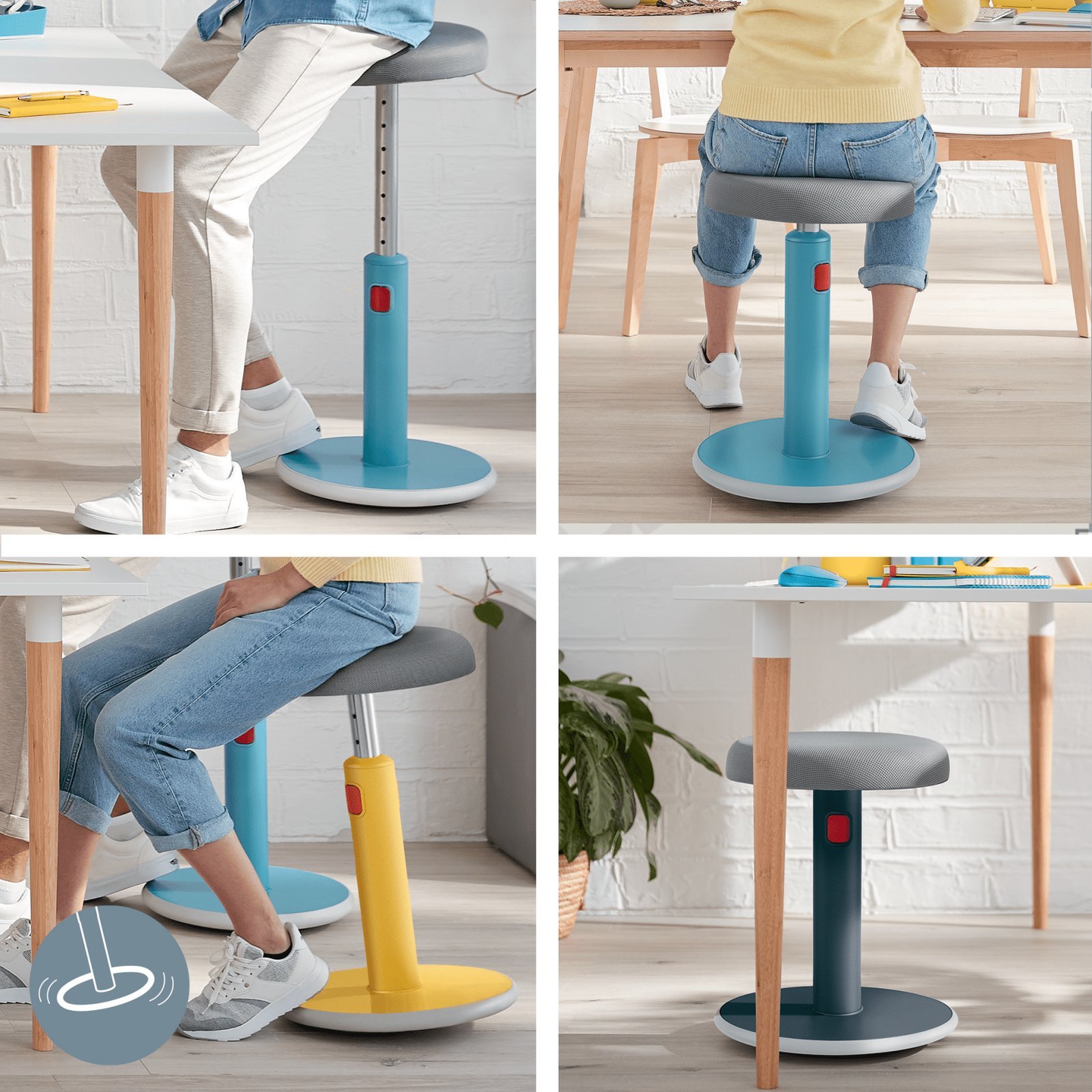 Stol zyre Leitz Ergo Cosy Sit Stand, ergonomik, i kaltër