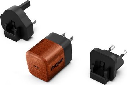 Karikues Energizer Ultimate, 20W GaN PD, me adapter EU UK US, Walnut burl
