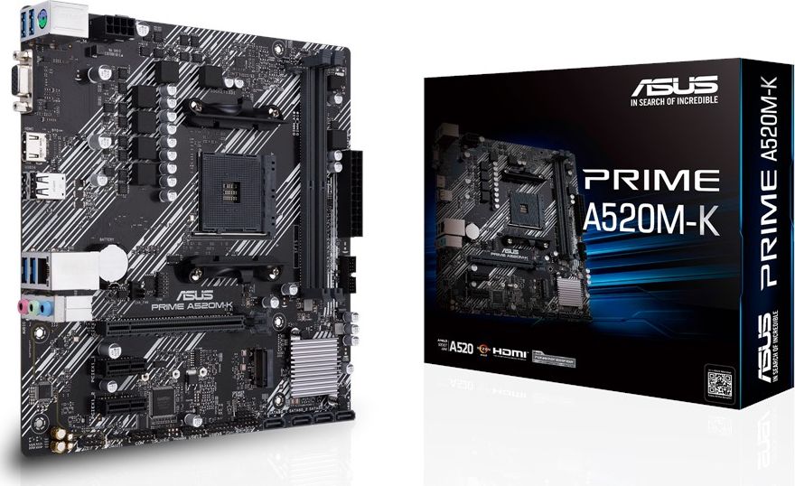 Pllakë amë Asus PRIME A520M-K, AMD AM4, mATX, e zezë