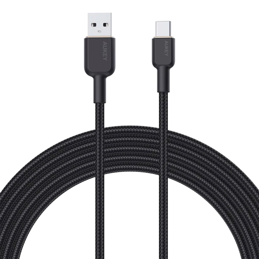 Kabllo Aukey, USB A / USB C, 1.8 m, e zezë