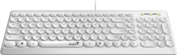 Tastierë Genius Slimstar, me kabllo, CZ + SK, e bardhë