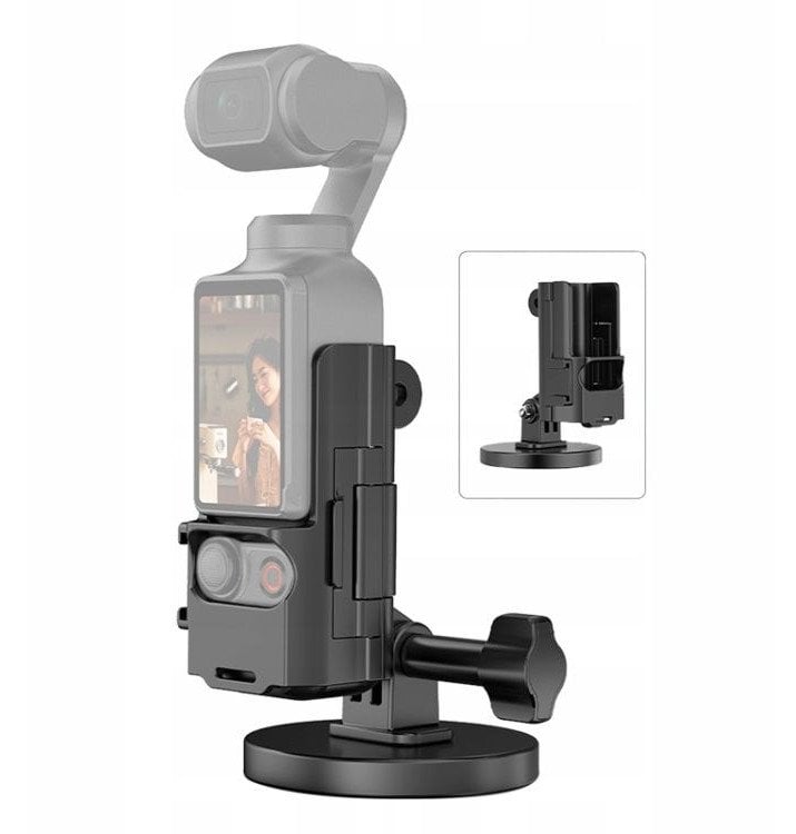 Strehë magnetike për kamerë Puluz PU724B, për DJI Osmo Pocket 3 dhe GoPro, me dorezë, e zezë