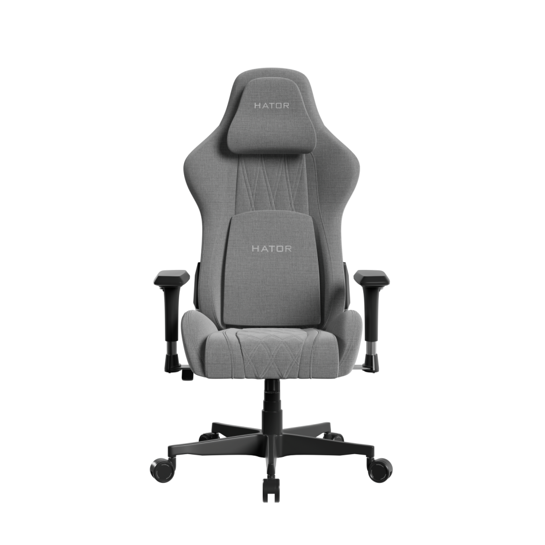 Karrige gaming Hator Darkside 3M Fabric, mekanizëm ergonomik, rrota SoftRide 65 mm, gri