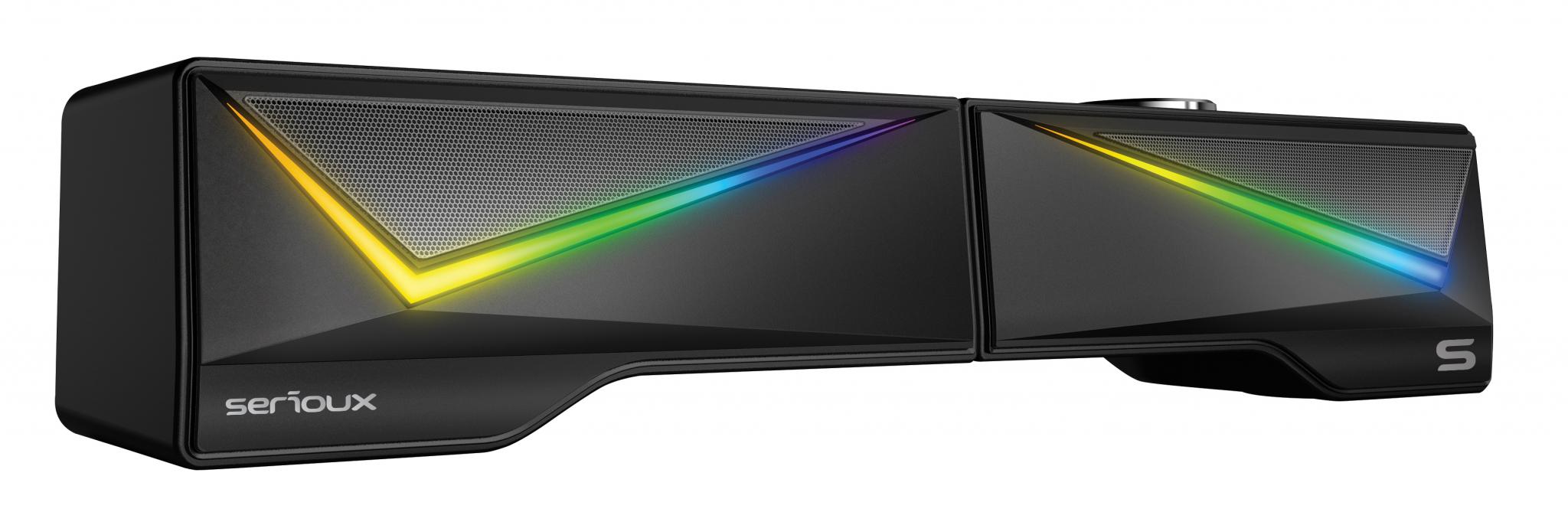 Altoparlantë gaming Serioux Blys X167 2.0, Bluetooth, ndriçim RGB, të zinj