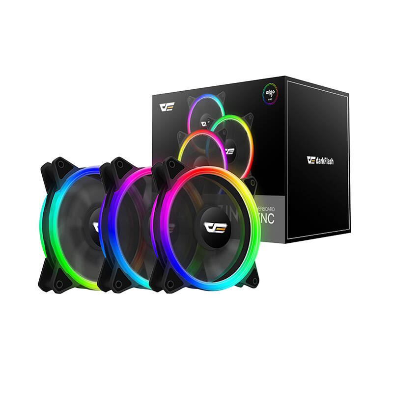 Ventilatorë kompjuteri Darkflash DR12 Pro, set 3 copë, 120mm, RGB