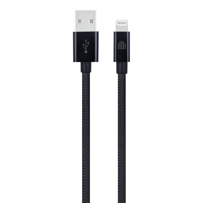 Dviced Cable USB-A To Lightning Nylon Textile 0,25m, Black