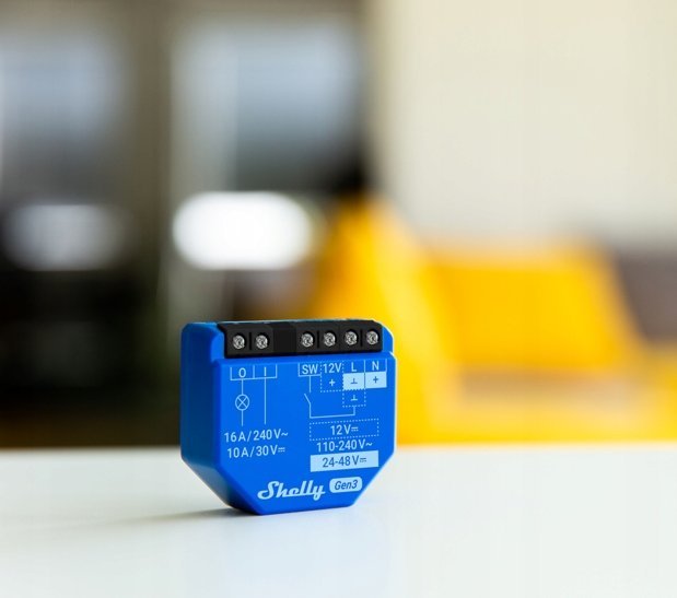 Ndërprerës i zgjuar Wi Fi Shelly 1 Gen3, rele me kontakt të thatë, kompatibil me Alexa dhe Google Home