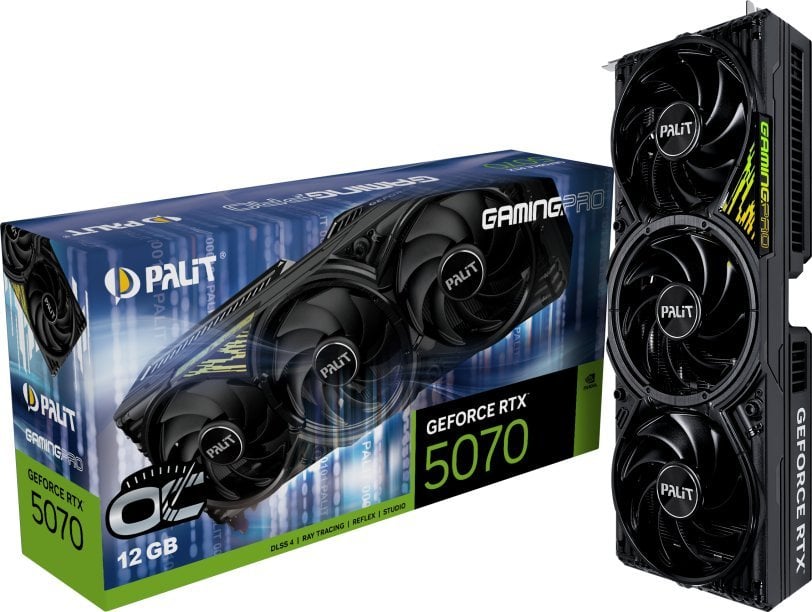 Kartelë grafike Palit GeForce RTX 5070 GamingPro OC, 12GB GDDR7 DLSS4