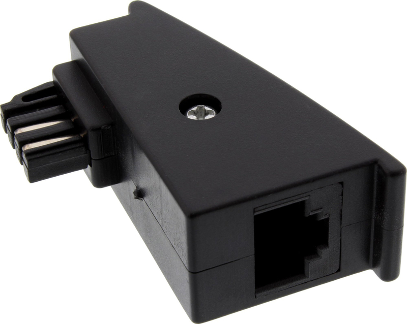 Adapter telefoni InLine TAE F në RJ45, 8P2C, i zi