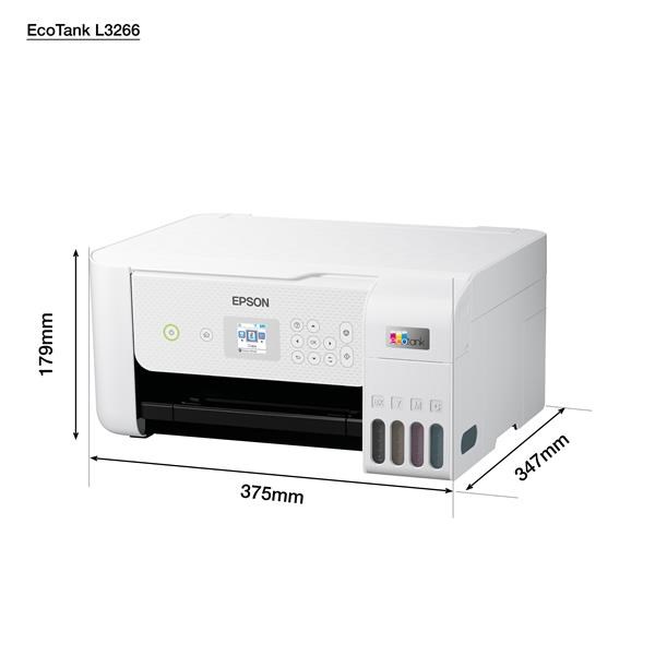 Printer multifunksional Epson EcoTank L3266, Inkjet A4, Wi-Fi, i bardhë