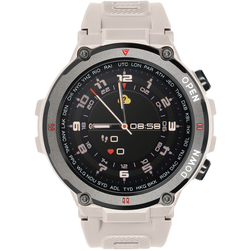 SmartWatch GARETT SPORT TACTIC BEIGE (Waterproof IP67, 1.28" Touch)
