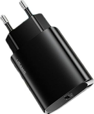 Kokë karikuese e zezë me mbushje të shpejtë Usams ngarkesë rrjeti 1xUSB-C T39 20W PD3.0