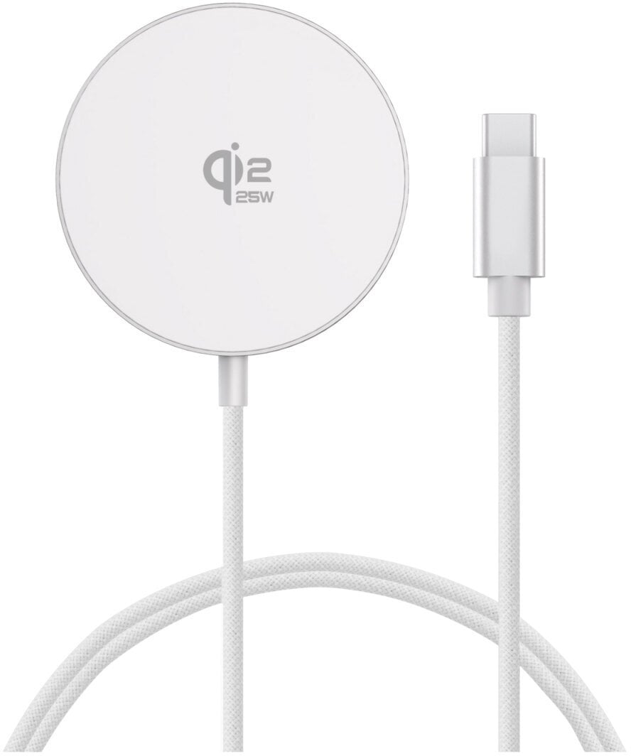 Безжичен полнач со MagSafe 4smarts Qi2, 25W, USB C, бел