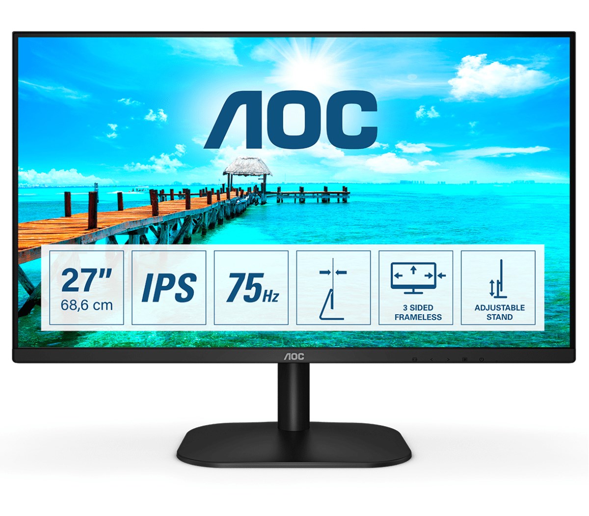 Monitor AOC B2 27B2DA, 27", 1920 x 1080, Full HD, 75 Hz, i zi