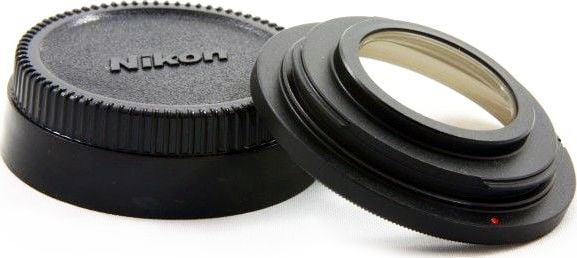 Adapter objektivi JYC Nikon Ai AiS AF në M42, me lentë optike, i zi