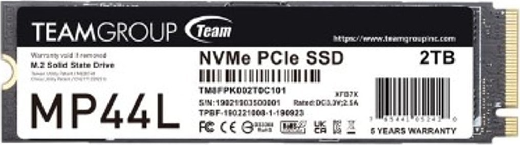 Disk SSD TeamGroup MP44L, 2TB, M.2 2280 PCI-E x4 Gen4 NVMe