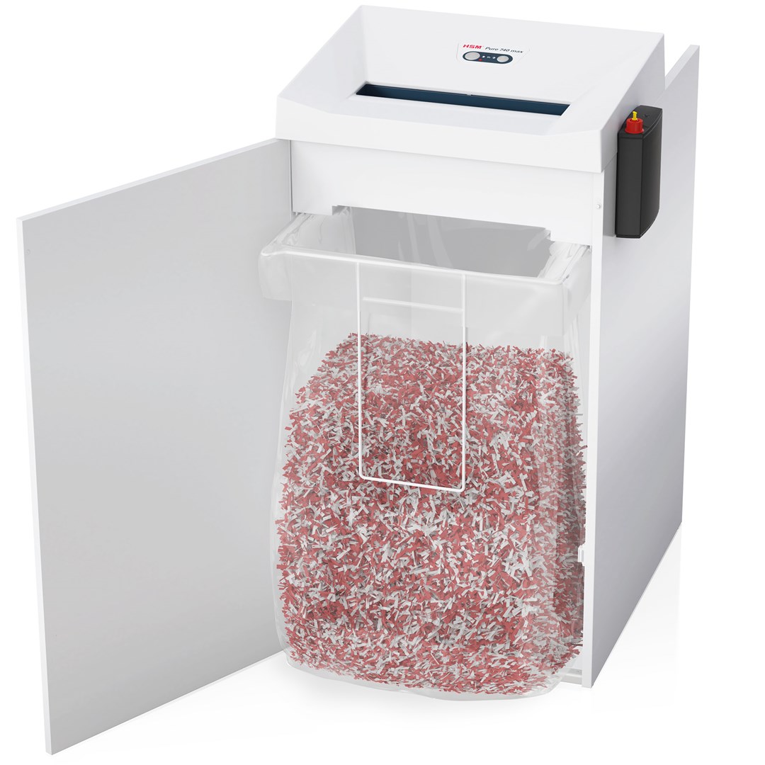 Shredder dokumentesh HSM Pure 740 Max, 240L, prerje 4.5x30 mm, i bardhë