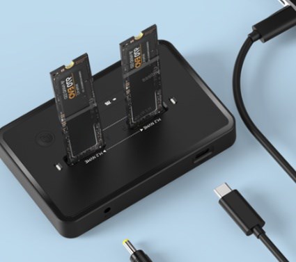 Docking stacion SSD Gembird DD2-U3M2, M.2 NVMe dhe SATA, USB Type-C, i zi