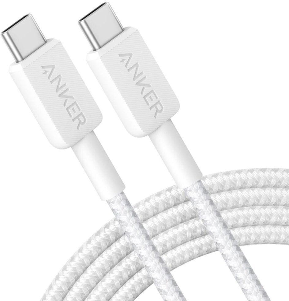 Kabllo USB C Anker 322, 1.8m, karikim i shpejtë, e bardhë
