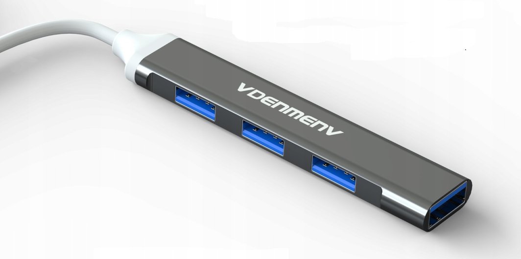 USB hub Denmen Vega DU17, 4 porta, alumini, i zi