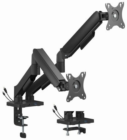 Krah tavoline për monitorë Gembird BTD-200, për 2 monitorë 17-32", kapacitet 9kg, i zi