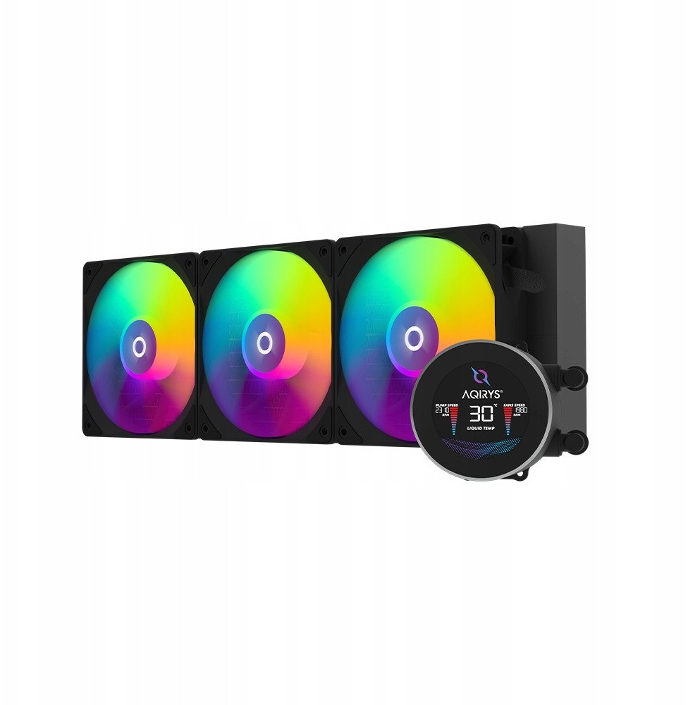 Ftohës procesori AQYRIS HYDRA 360 AIO, radiator 360mm, 3 ventilatorë ARGB, i zi
