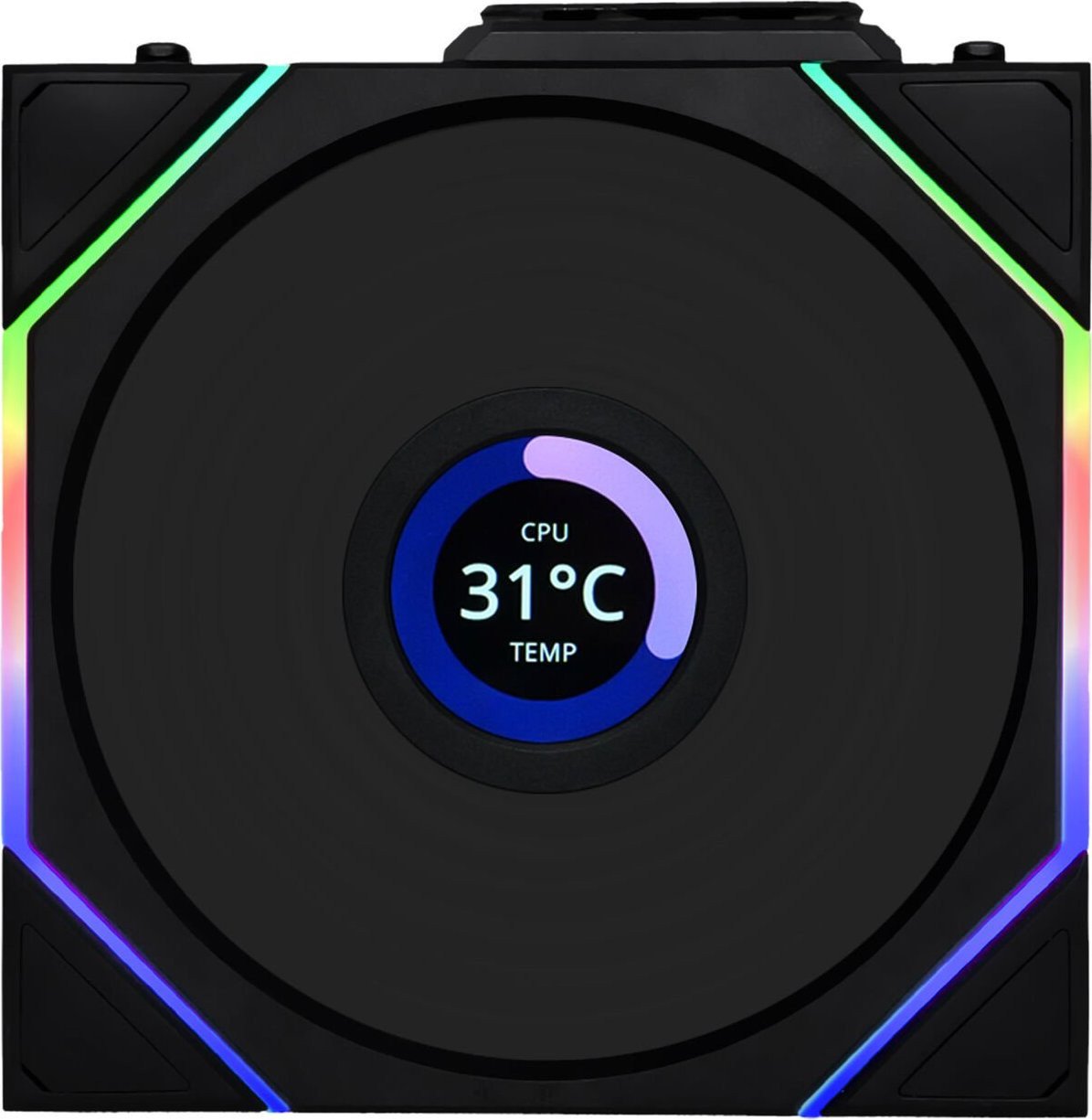 Ventilatorë kasse Lian Li UNI FAN TL LCD Wireless Reverse Blade, 120mm, ARGB PWM, të zinj set 3 copë