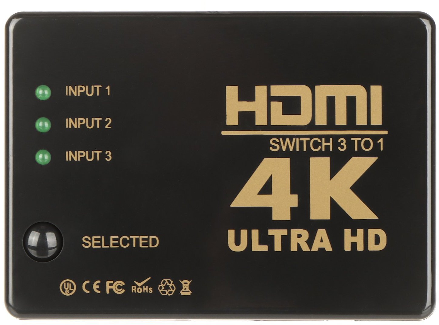 Ndërrues HDMI Unitek HDMI SW 3/1 IR 4K, 3 porta, 4K, i zi